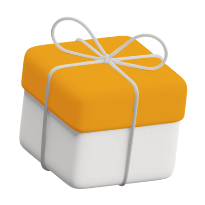 White and yellow present gift box
